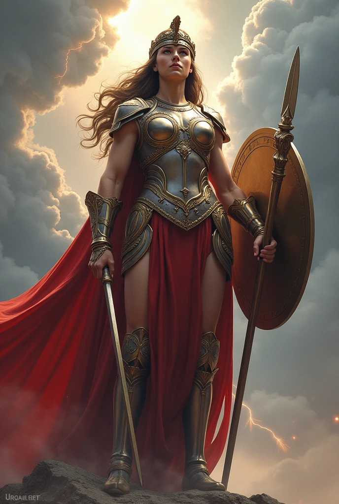 Aggressive goddess Athena