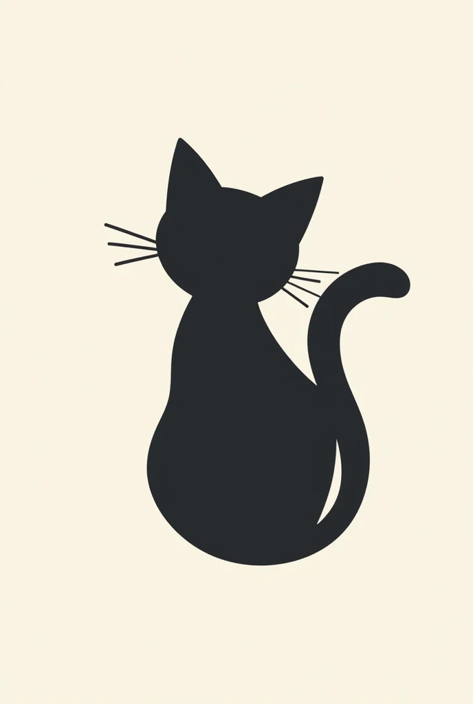 Create a cat-shaped logo using the law of closure and positive-negative