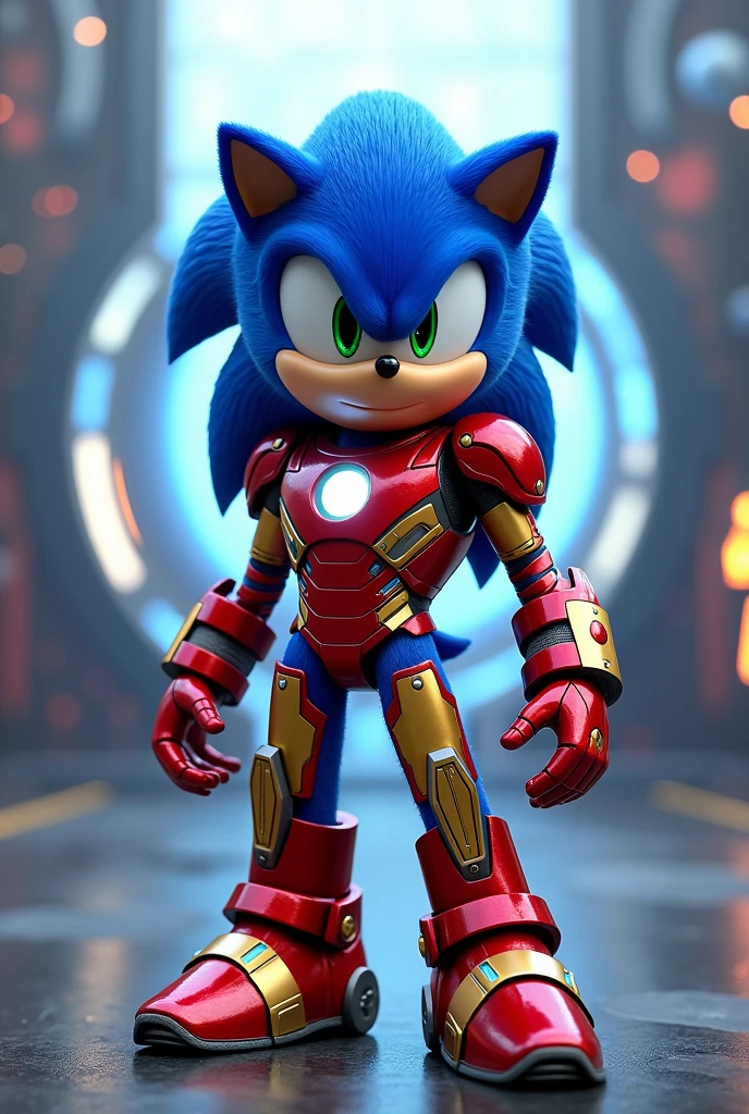 Sonic dressed as iron man