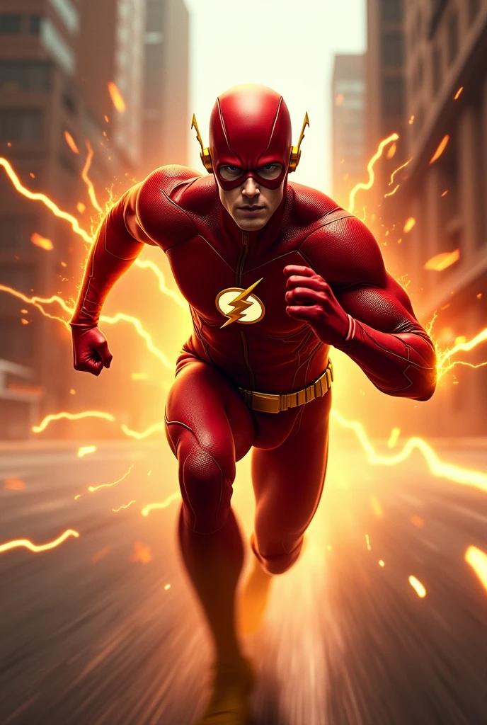 Flash Dc comics, running towards us, speed, Action, dynamic