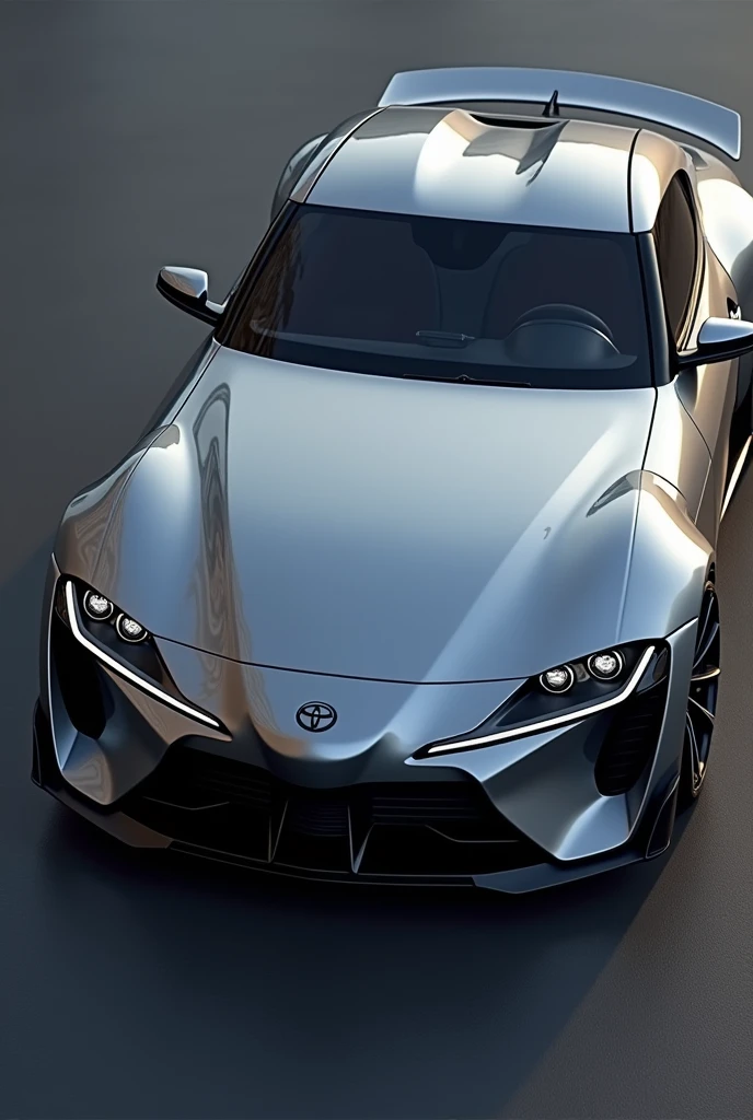 Now you can help me create a design between the Supra MK5 and the Italdesign Sghera and the final design that contains the essence of each car that the car can be seen from the front and the side Front: we will take the grille and headlights of the Supra, but with a more futuristic and sharp touch inspired by the SGHERA, adding integrated LED lights in a unique pattern.
Lateral: fluid and muscular Supra lines combined with the sharper angles of the SGHERA, creating an elegant yet aggressive silhouette.
rear: a sleek and modern design, with a prominent Supra spoiler and minimalist SGHERA taillights.
wheels: blend of the Supra's sporty wheels with a more detailed and futuristic design in the style of the SGHERA.
colors: a palette that may include metallic tones, with a glossy or matte finish, to highlight the fusion of styles.