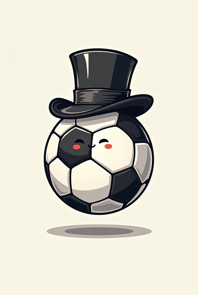 create a logo of a soccer ball with a top hat on its head