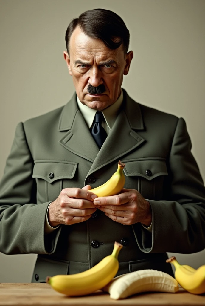 Adolf Hitler peeling a banana