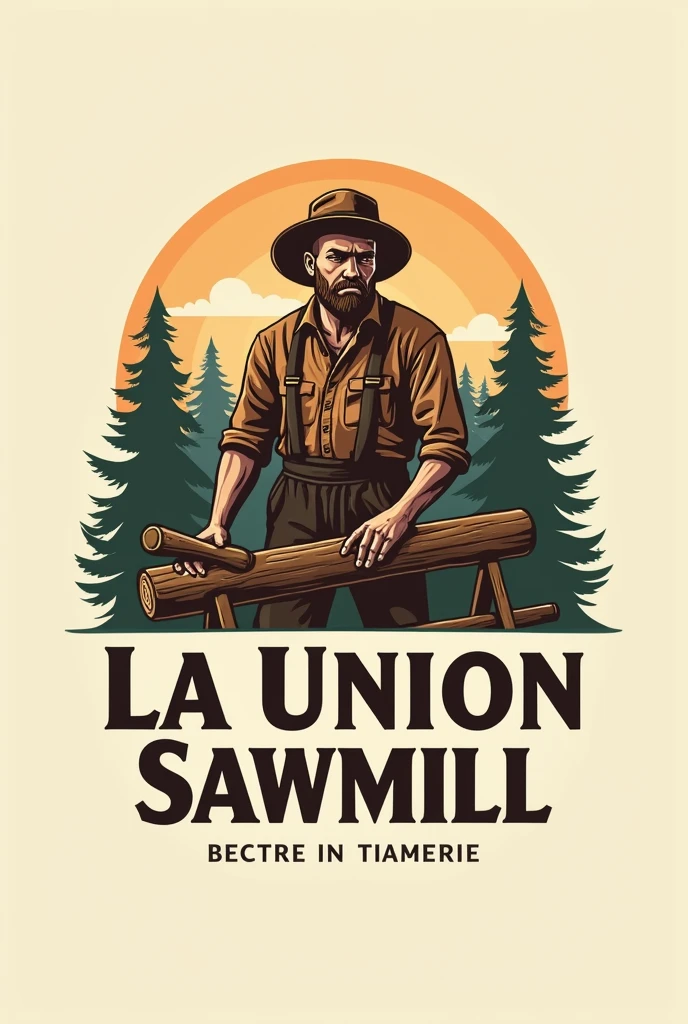 Make me a logo for a sawmill called La Union Sawmill
