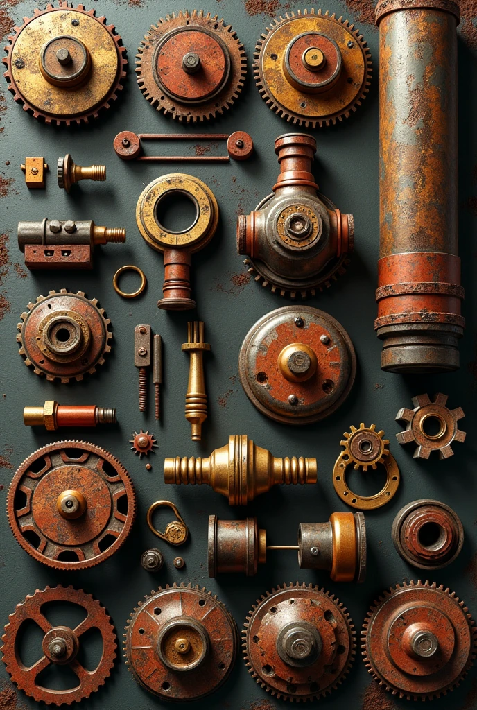 Create a palette of textures used in steampunk