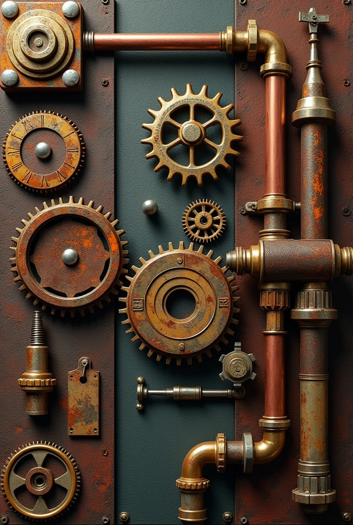Create a palette of textures used in steampunk