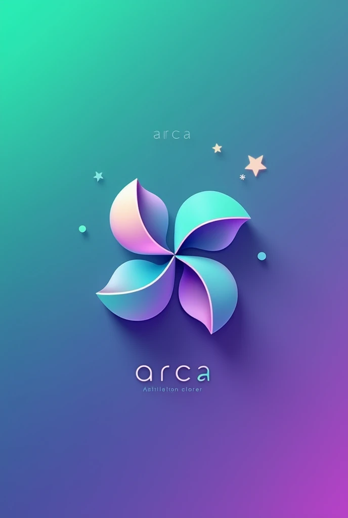 Generate a logo, for an online educational platform called ARCA, which is oriented towards careers and courses oriented towards human health, make it look happy, play with the letters of the word, that you have effects, Use shades of green and violet, that denotes professionalism