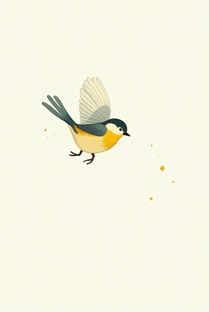 Illustration of a little bird flying