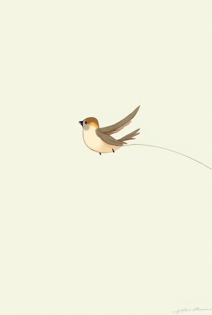 Illustration of a little bird flying