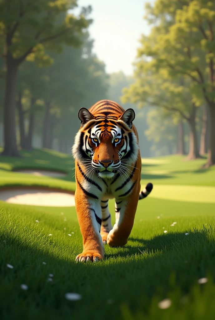Golf walking tiger