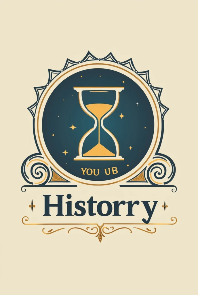 Design a logo for a YouTube channel named 'History in Minutes.' The logo should convey the essence of history and time. Incorporate elements like clocks, hourglasses, or historical icons, paired with modern typography. The color palette should evoke a sense of knowledge and trust, using shades of blue, gold, or earthy tones. The logo should be clear, minimalist, and versatile for use across various digital platforms