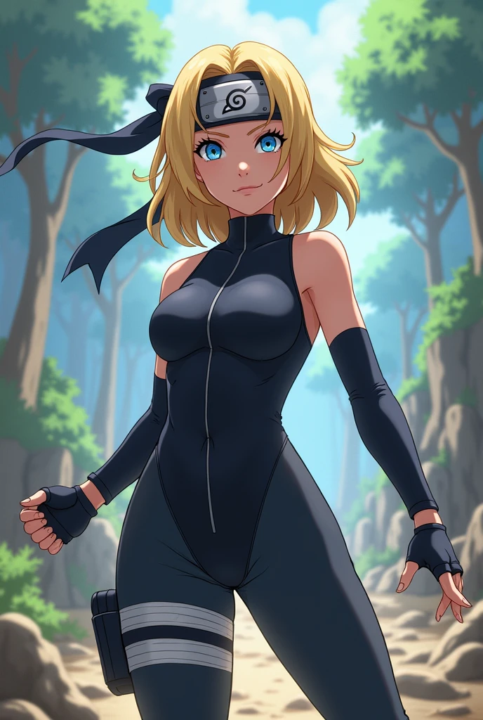 Female character from the anime Naruto, with medium blonde hair and blue eyes