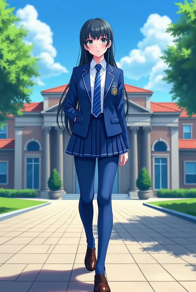 Angelitos high school uniform in blue