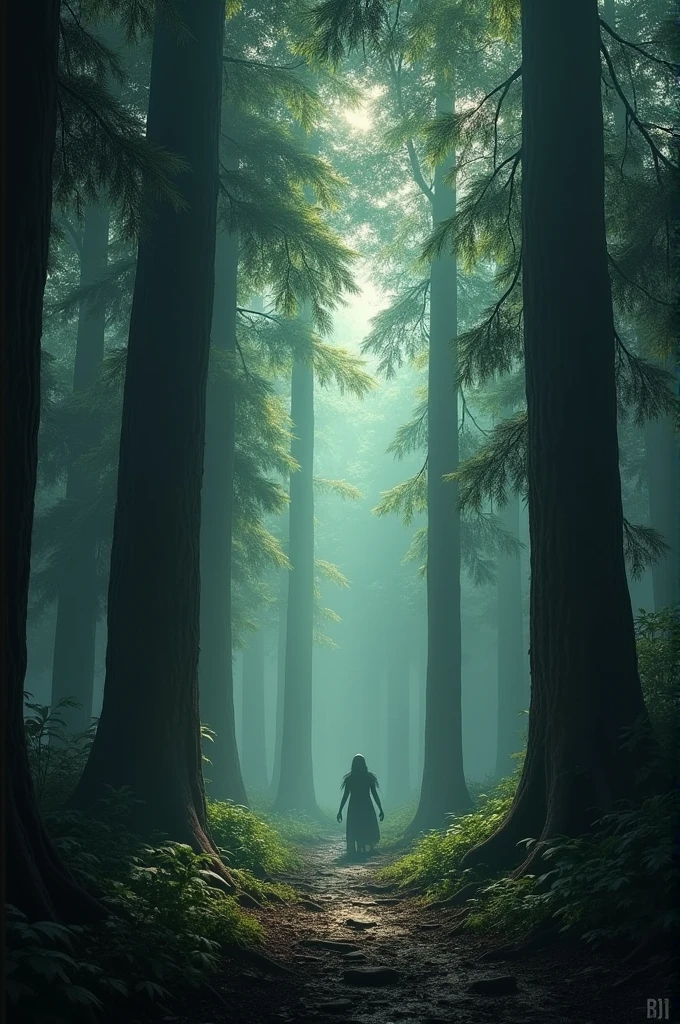 In a village in West Java, there’s a place called Teak Forest of Spirits, believed to be haunted by Jurig Nyalindung (high quality) (scare) (realistic)