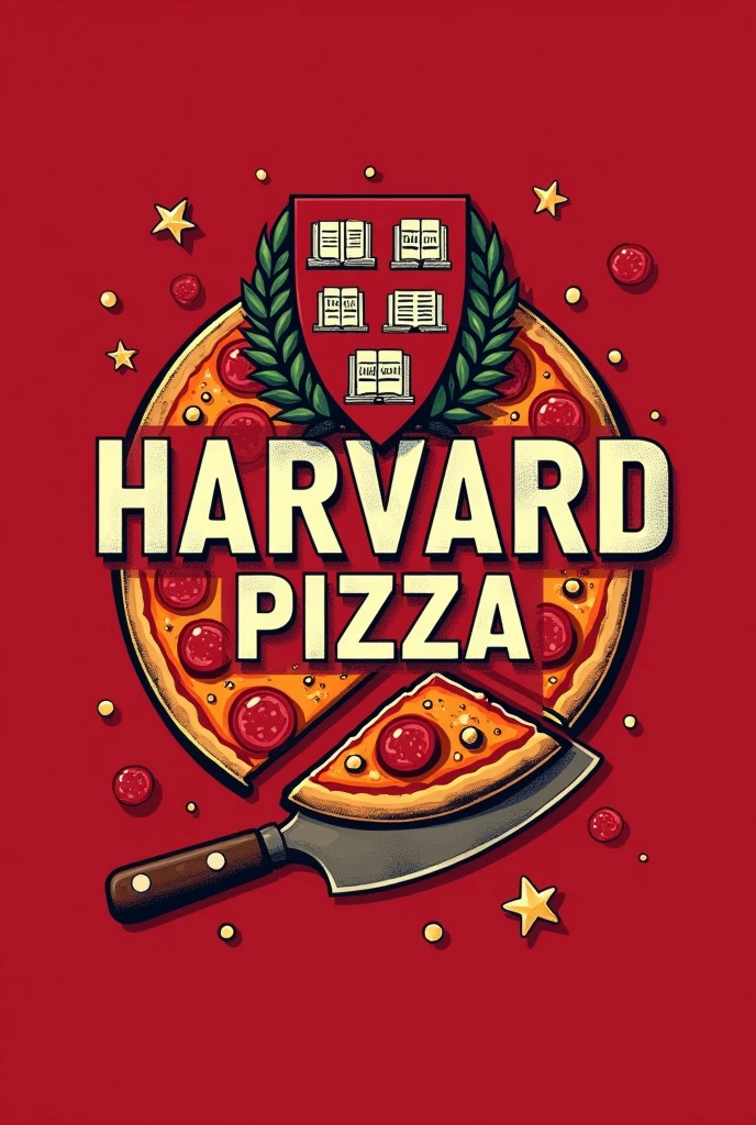 Give me a t-shirt with a print that says, Harvard pizza 