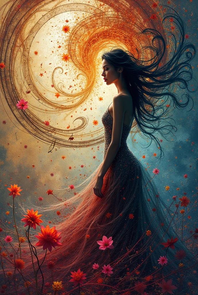 official art, unity 8k wallpaper, ultra detailed, beautiful and aesthetic, masterpiece, best quality, (zentangle, mandala, tangle, entangle), (fractal art:1.3) , 1girl, extremely detailed, dynamic angle, cowboyshot, the most beautiful form of chaos, elegant, a brutalist designed, vivid colours, romanticism, by james jean, roby dwi antono, ross tran, francis bacon, michal mraz, adrian ghenie, petra cortright, gerhard richter, takato yamamoto, ashley wood, atmospheric, ecstasy of musical notes, streaming musical notes visible