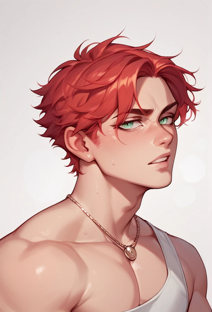 boy, Red-Haired, hairless, light green eyes