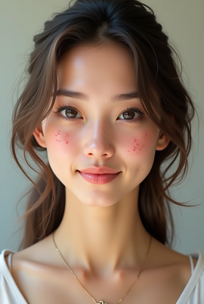 girl with pimples on her forehead