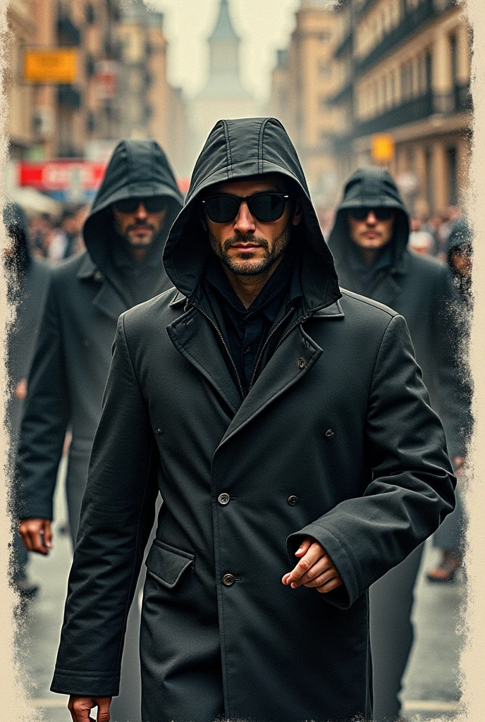 Photos of people incognito in a collage