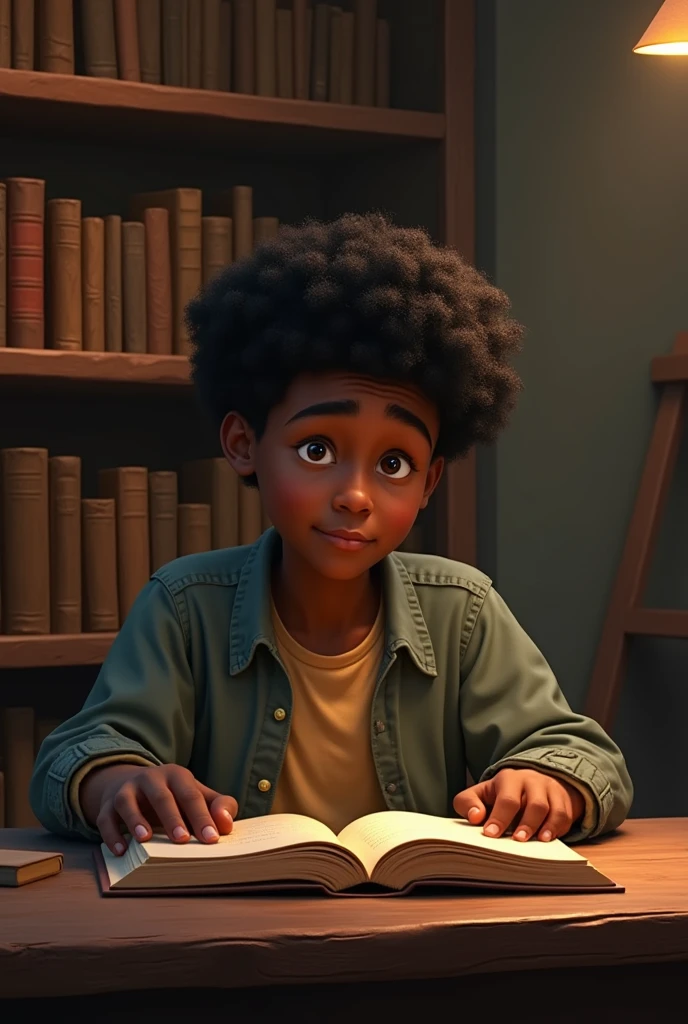 1 black teenager in the library