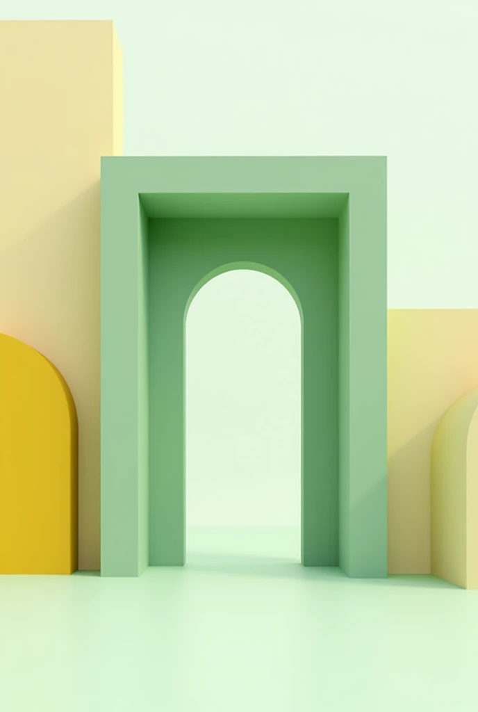 the arch is square and this tone is greenish. swap yellow and beige for white