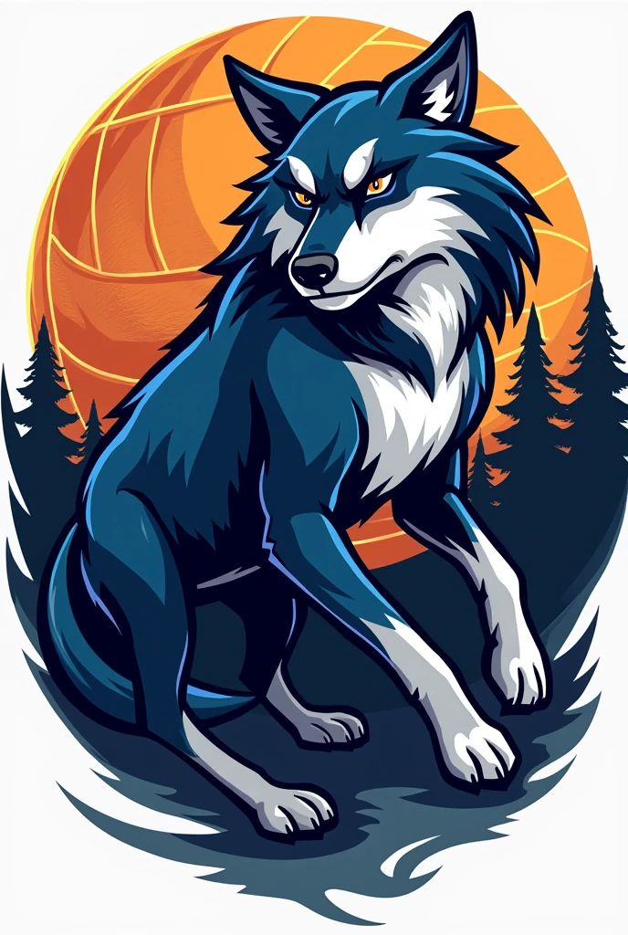 Unique wolf logo for volleyball team