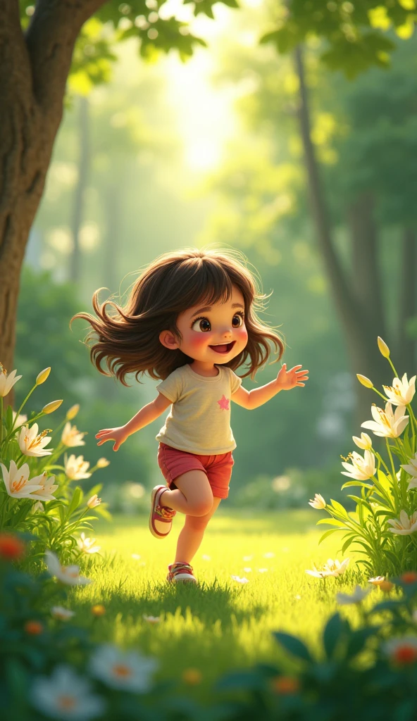 One sunny lily afternoon, while playing in her backyard,