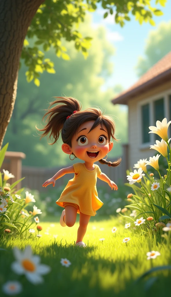 One sunny lily afternoon, while playing in her backyard,