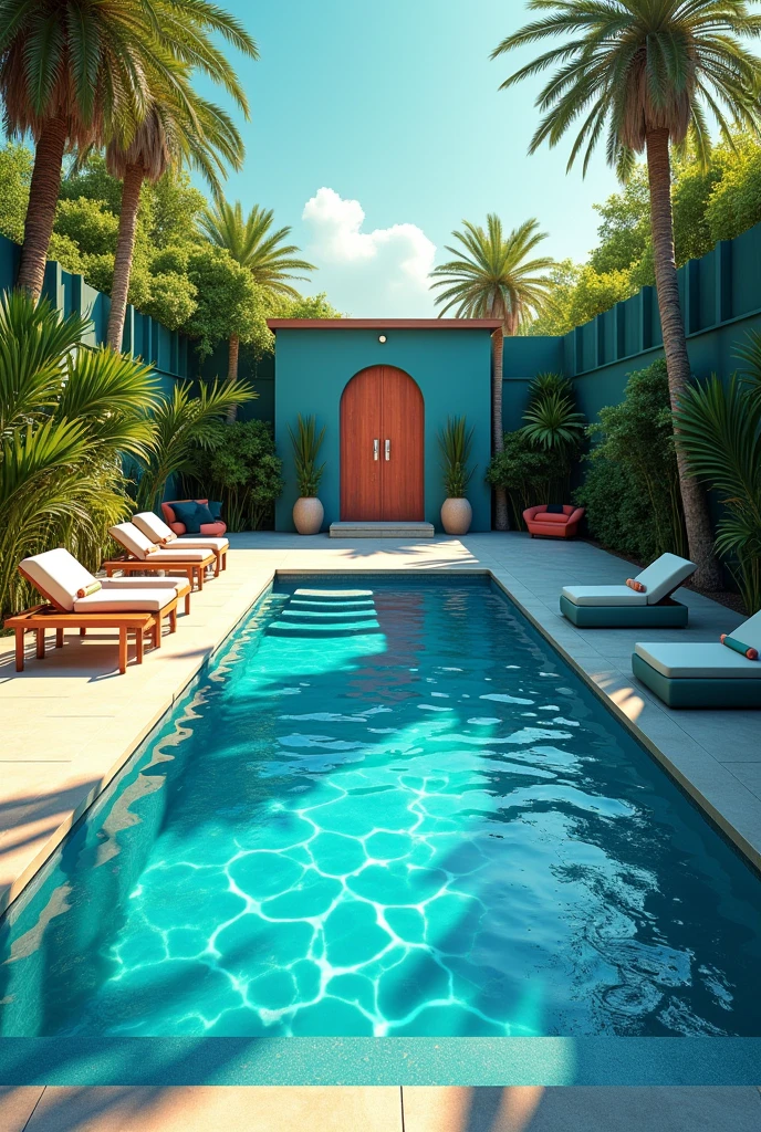 Pool party invitation card for Omar Ariza's birthday. Date September 14 of this year, secret place