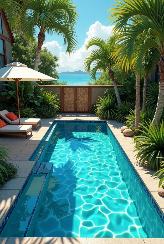 Pool party invitation card for Omar Ariza's birthday. Date September 14 of this year, secret place