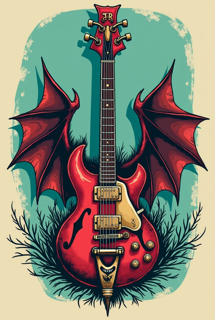 {
"prompt": "Design a t-shirt logo for 'The Devil Makes Three' band. Create a central image with a vintage, rugged aesthetic featuring elements like a devil’s trident or horns, combined with a classic musical instrument such as a stylish guitar. Use a distressed, hand-drawn style for the illustration. Include the band's name 'The Devil Makes Three' in bold, rustic font, integrated with the central image or placed prominently around it. Use a color palette of deep reds, dark grays, and browns. The design should have a transparent background, but display against a contrasting color background that does not match the main design, such as a bright turquoise or neon green.",
"size": "1024x1024",
"background_color": "turquoise"
}