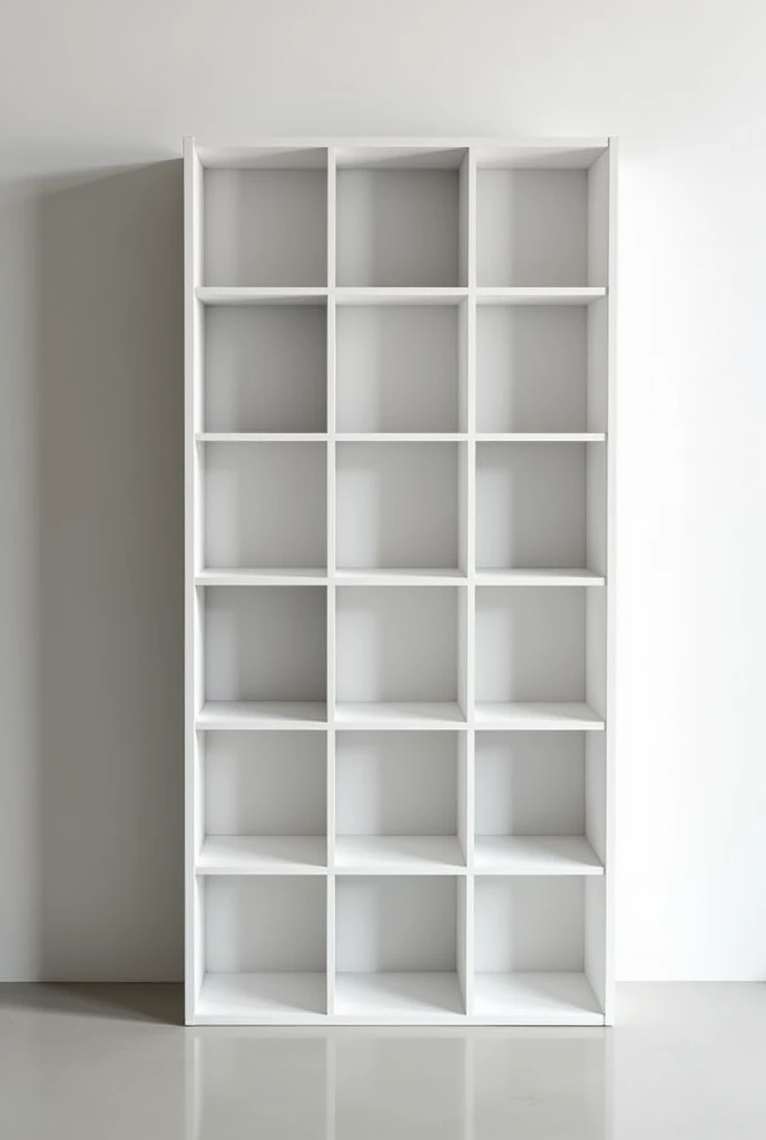 estante de melamina blanco de 2 metros high y 1 metro y 30 cm. wide, with several square sections of 30 cm. wide y 40 cm. high, give me just the shelf
