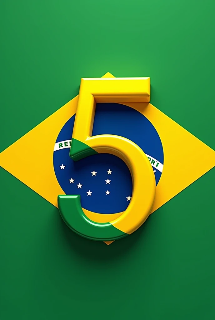 Create a logo with the number 5 and another with the number 0, with a political campaign theme in the colors of Brazil
