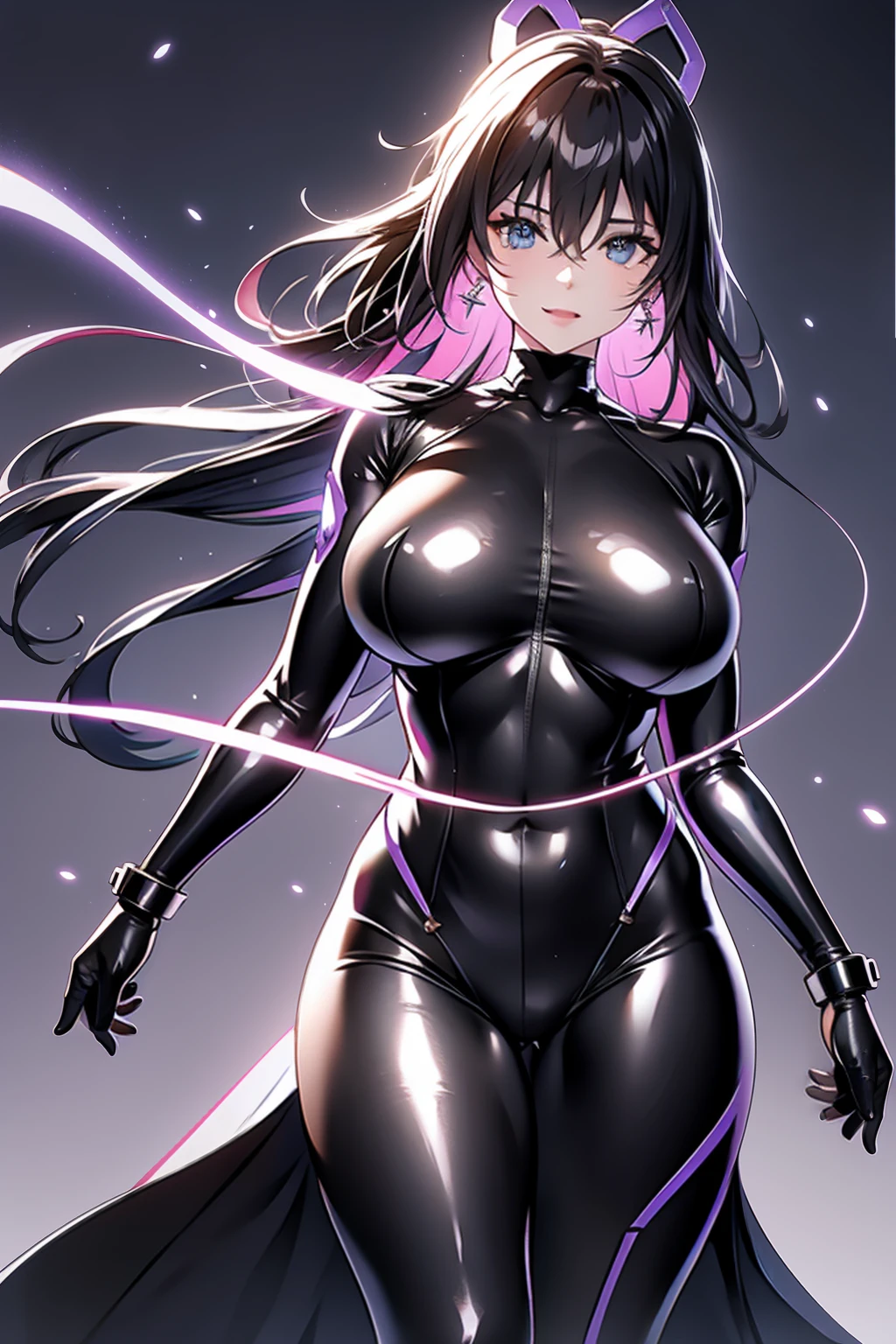 1 girl,NsfW,Helmet, brainwashing, visor, wire, clavicle, Eyes glowing purple,Absurd, brainwashinging,Hollow Eyes, Big Breasts, Expressionless,(Black latex tight bodysuit),avert your eyes , Whole body shape,(Highest quality、4K、8k、High resolution、Must have:1.2)、Very detailed、(reality、reality的です、reality的:1.37)、Ticker、Hyper HD、Studio Lighting、Ultra High Definition Paint、Sharp focus、Physically Based Rendering、Extreme Detail、Professional specifications、Vibrancy and color、Blurred、Sports portrait、landscape、Horror Style、anime Big Breasts、sf、photograph、Concept Artist、Five Fingers, Perfect body,  {{{masterpiece}}}, {{{Highest quality}}}, {{Very detailed}}, {shape}, {{Very delicate and beautiful}},Improved cost performance、All Roles、Canon 5D MK4でphotograph、photograph, 