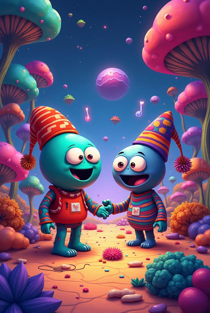 les zinzin de l'espace, les personnages tiré du dessins animé créer par Jean-Yves Raimbot vont en free party