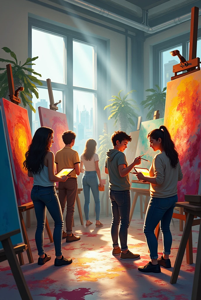 People painted creative things 