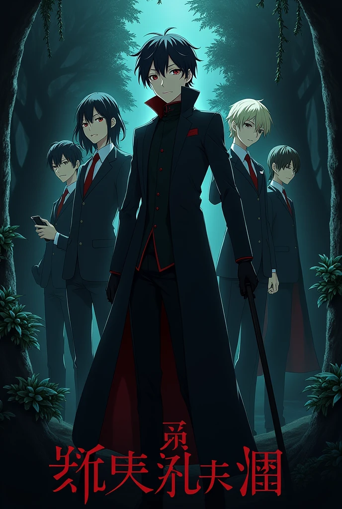 creame cuatro banner de 260px x 423px de shadow garden del anime the eminece in shadow
