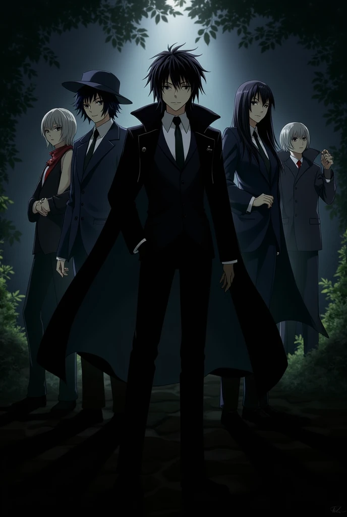 creame cuatro banner de 260px x 423px de shadow garden del anime the eminece in shadow