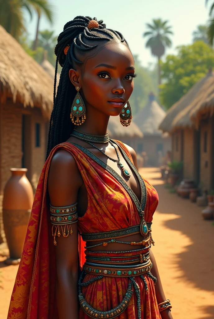 A beautiful princess in an African village