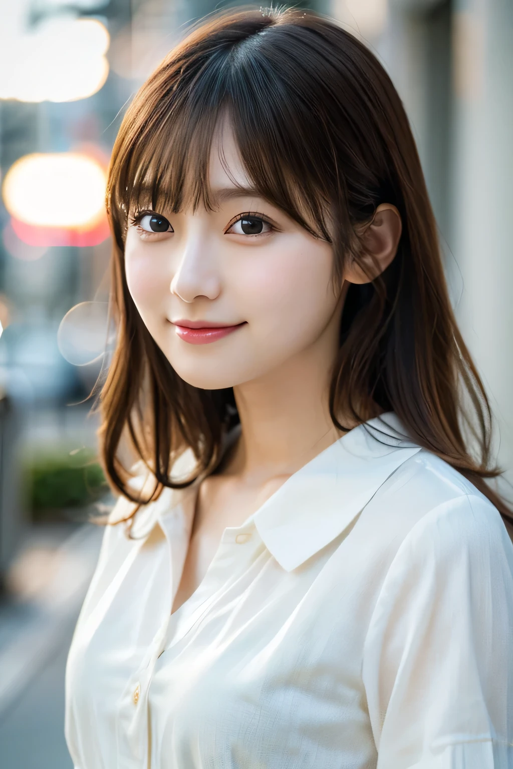 One Girl, (Dress casually, Office Clothes:1.2), (Beautiful Japanese idol portrait photos),
(Simple background in light colors:1.3),
(RAW Photos, Highest quality), (Realistic, photo-Realistic:1.4), masterpiece, 8K Portrait,
Very delicate and beautiful, Very detailed, 2k wallpaper, wonderful, In detail, Very detailed CG unity 8k wallpaper,
Very detailed, High resolution,
Soft Light, Beautiful detailed girl, Very detailed eyes and face, Beautiful and sophisticated nose, Beautiful attention to detail,
Cinema Lighting, Perfect Anatomy,
Slender body, Small breasts, Medium Hair, Bokeh, Dynamic Angle, A light smile,