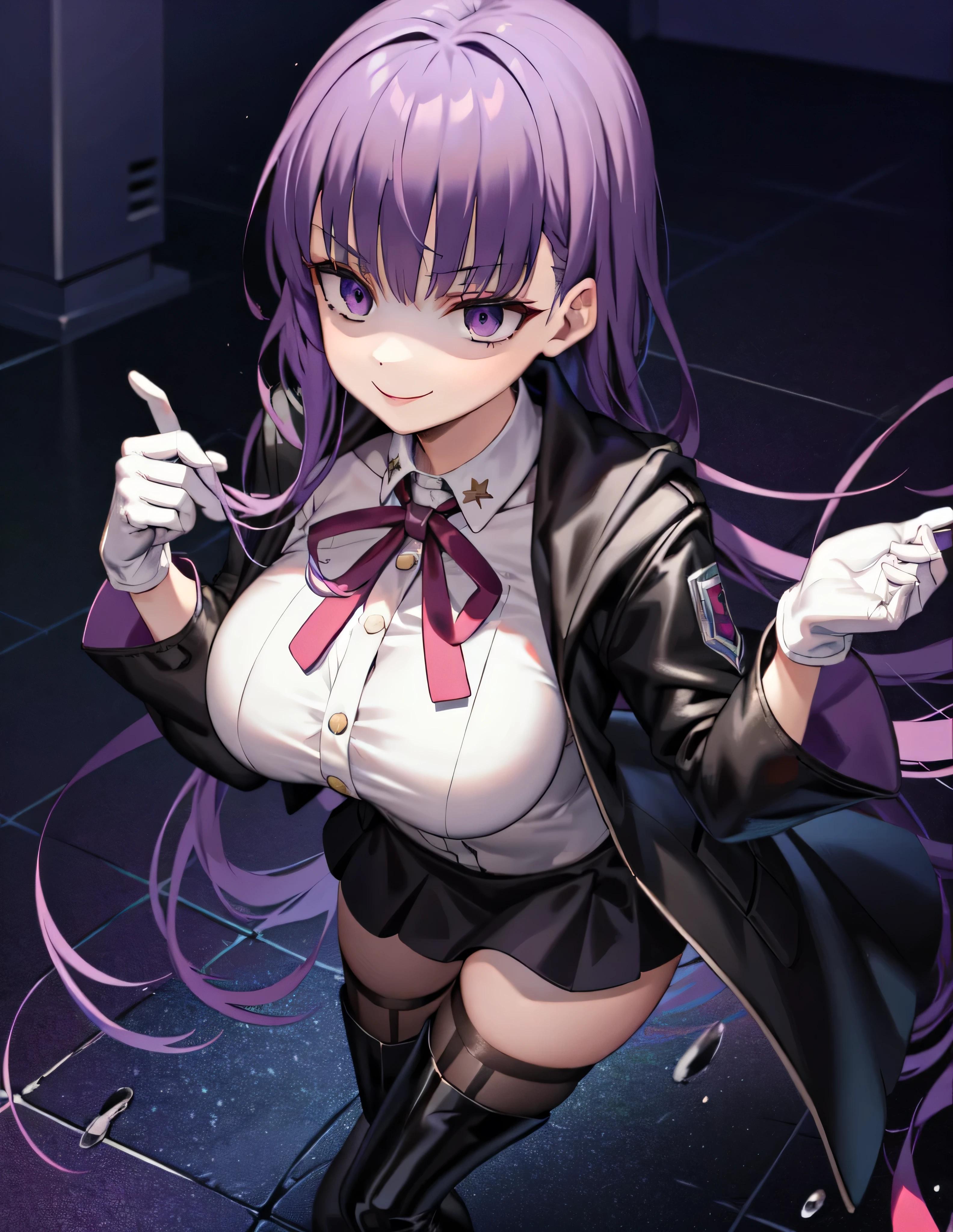 1girl, cute girl, purple hair, twintail hair, purple eyes, huge breasts,
black suit, black jacket and pants, white shirts, (black sunglasses), serious gaze, open mouth, looking at viewer,
holding a hand gun, point a gun at someone, (have a smoke in her mouth), cowboy shot,
BREAK
masterpiece, best quality, absurdres, absolutely resolution, ultra detailed, 64K, super fine illustration, highly detailed beautiful face and eyes, perfect anatomy, professional lighting, 