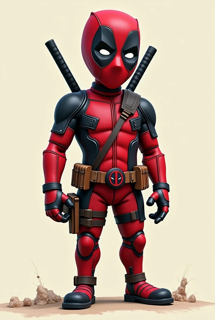 Create a picture of a premolar with the deadpool costume 