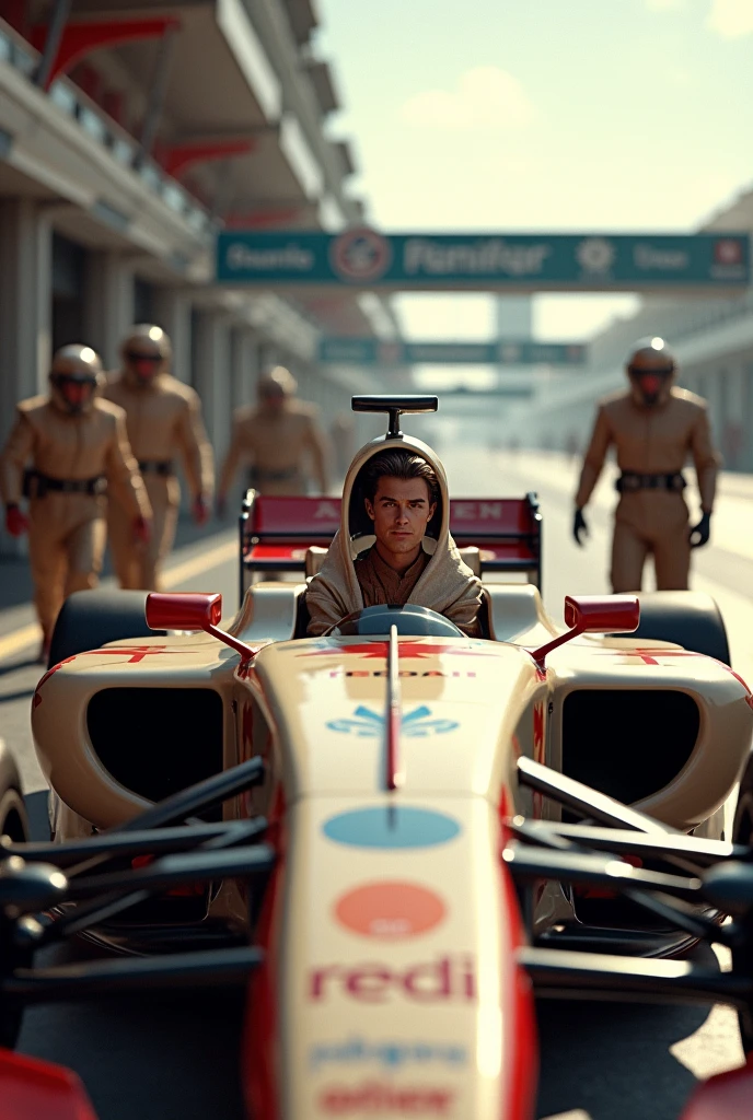 Obi Wan Kenobi as an F1 driver who drives for a "Jedi" team