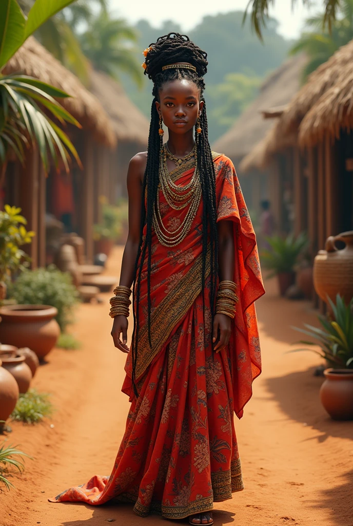 A beautiful princess in an African village