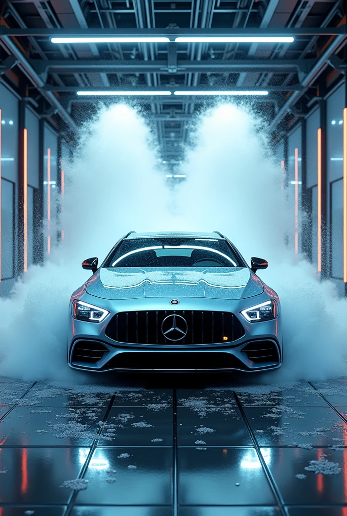 Car in a car wash