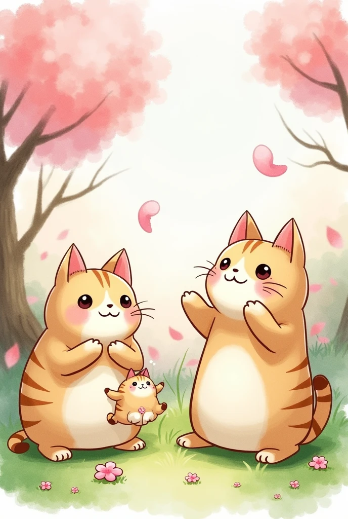 fat cat girls manga design watercolors