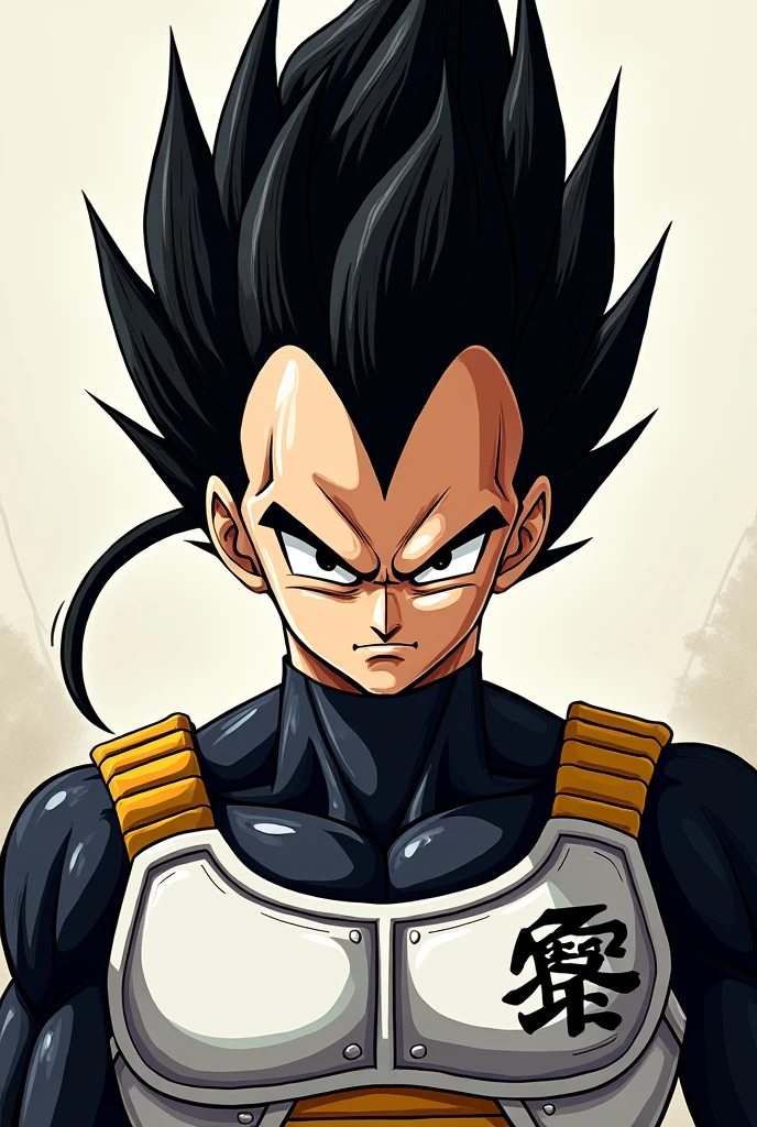 image of the character Zorro from One Piece wearing Vegeta's outfit from Dragon Ball Z image showing from the shoulders up