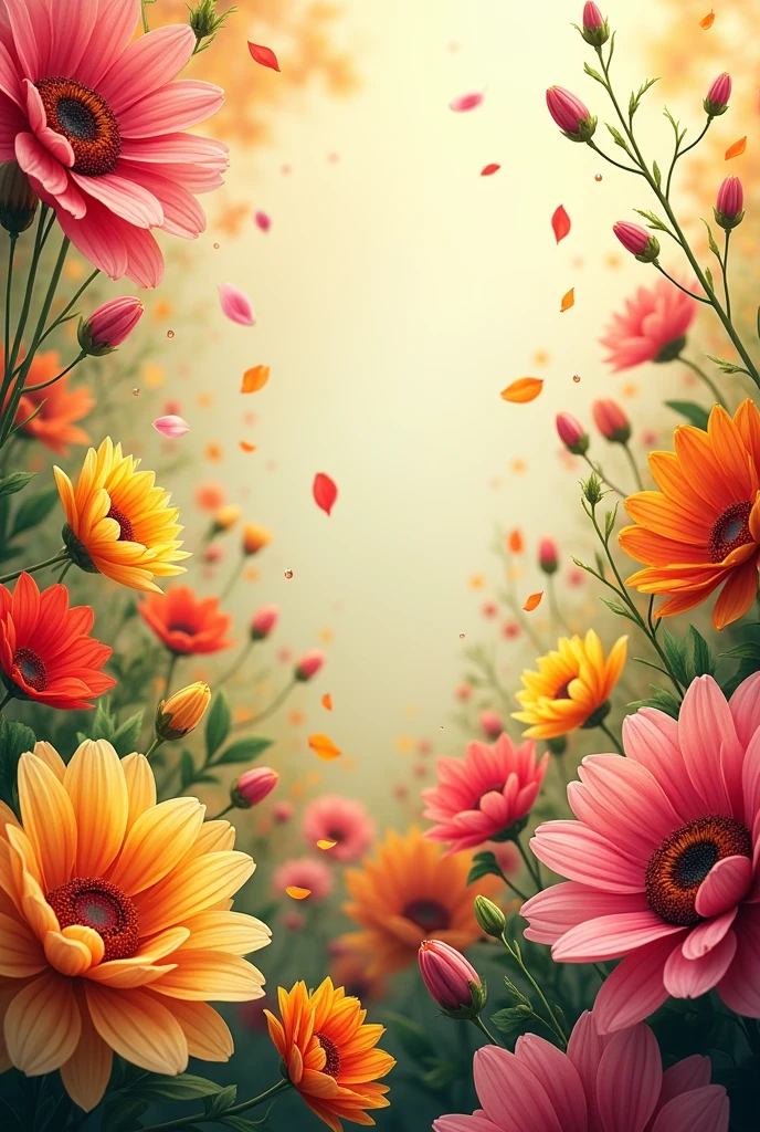 Make a special background with colourful flowers aesthetic flowers and look like an surprise