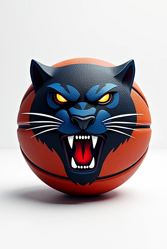 That say " Panteras" on top, Basketball ball with panther face, background white
