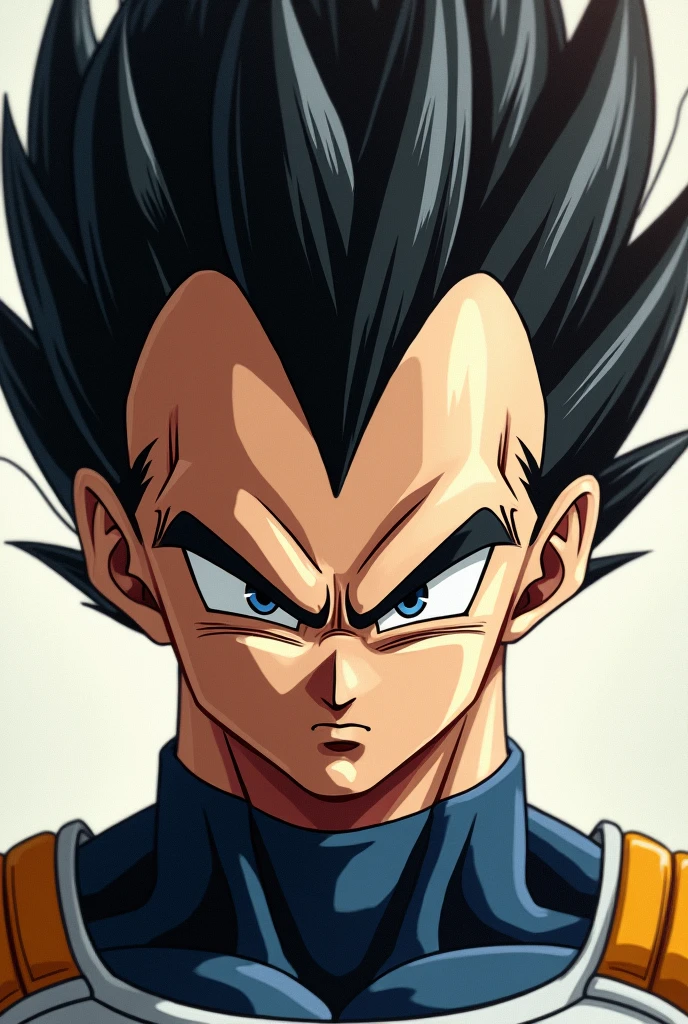 image of Vegeta from Dragon Ball Z with his face looking forward showing from the shoulders up or character with a suit and tie and sunglasses and a Bluetooth headset on the right side of his face